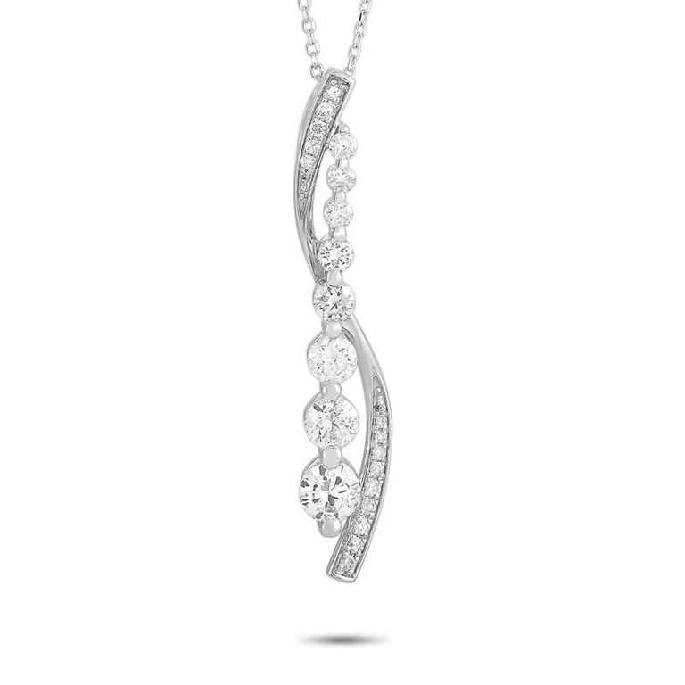 14k white gold diamond necklace