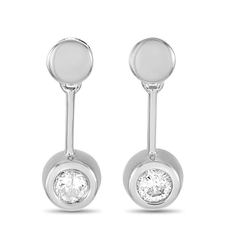 14k white gold diamond earrings