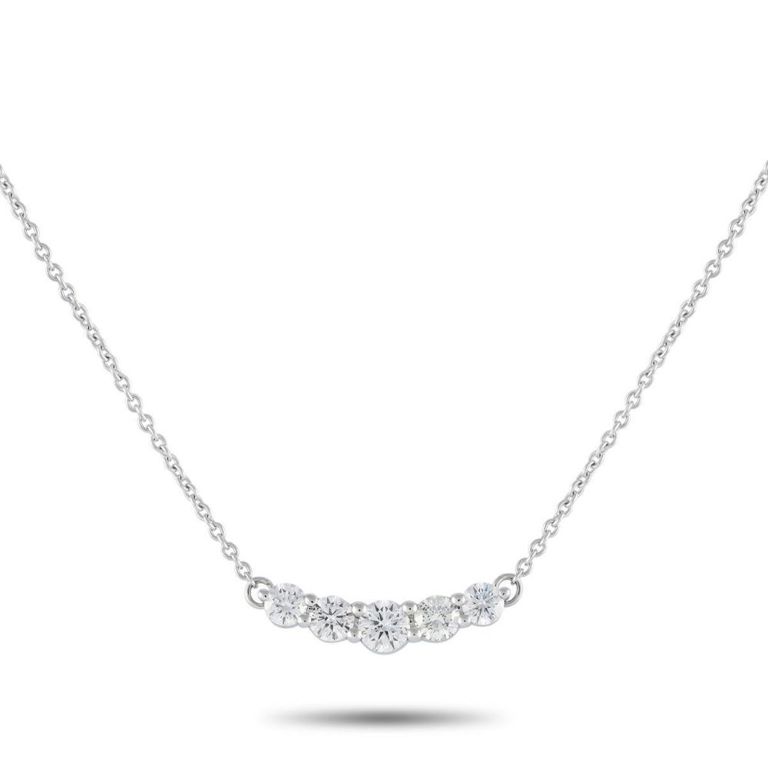 14k white gold diamond necklace