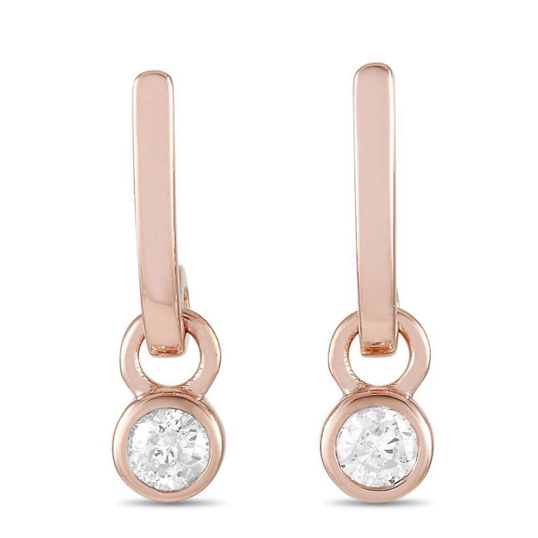 14k rose gold diamond earrings