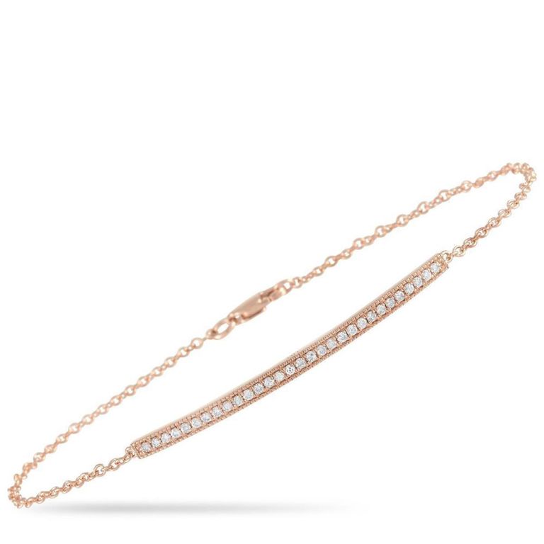 14k rose gold diamond bracelet
