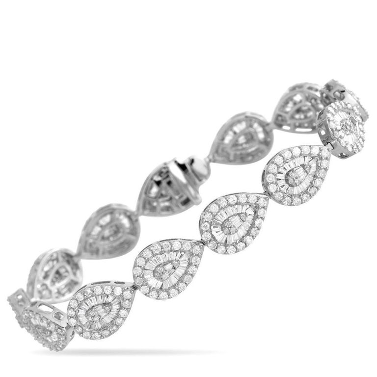 14k white gold diamond bracelet