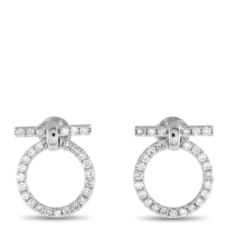 18k white gold diamond earrings