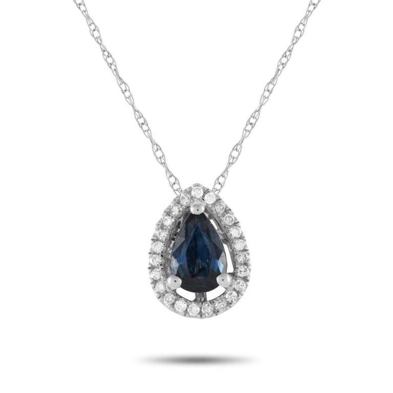 14k white gold sapphire necklace