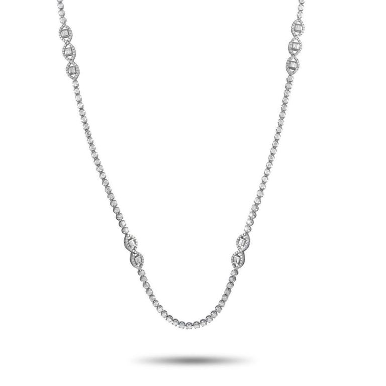 18k white gold diamond necklace