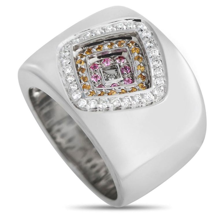 18k white gold sapphire and diamond ring