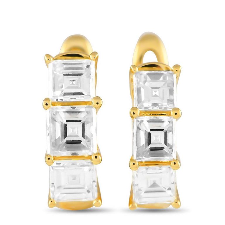 18k yellow gold diamond earrings