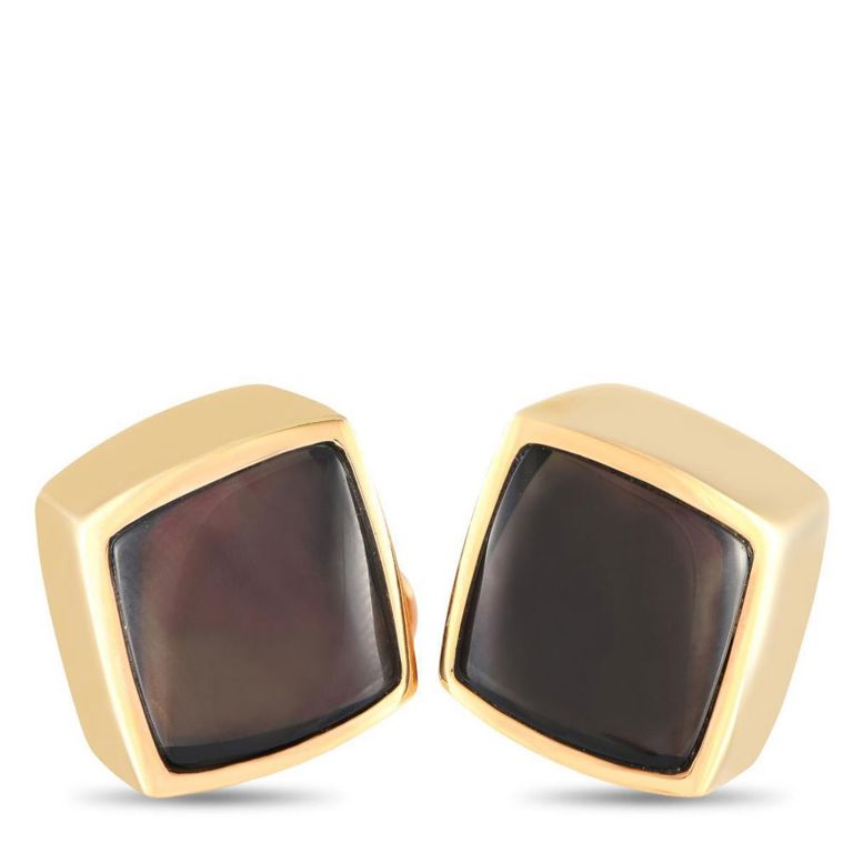 18k yellow gold and mother of pearl cufflinks