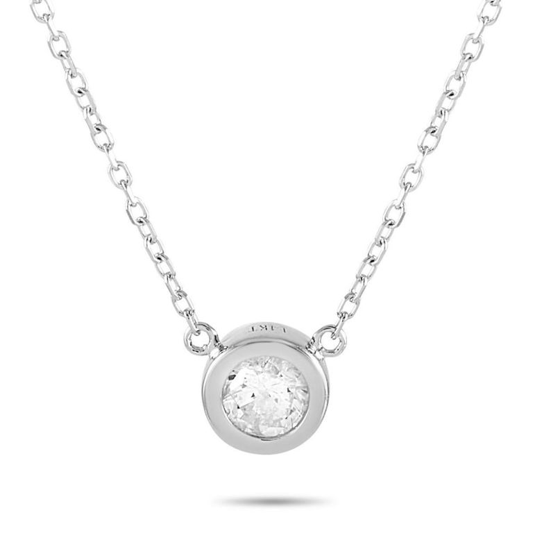 14k white gold diamond necklace