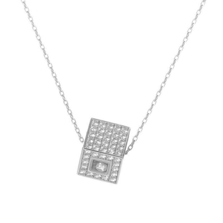 18k white gold diamond pendant necklace