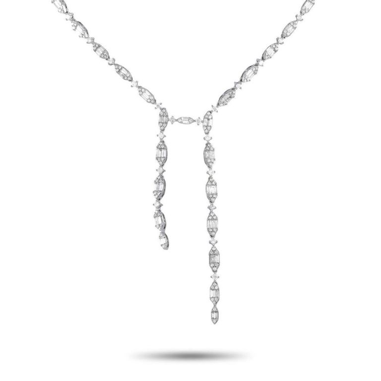 14k white gold diamond necklace