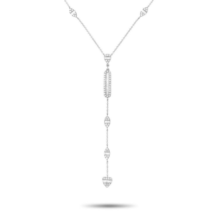 14k white gold diamond necklace