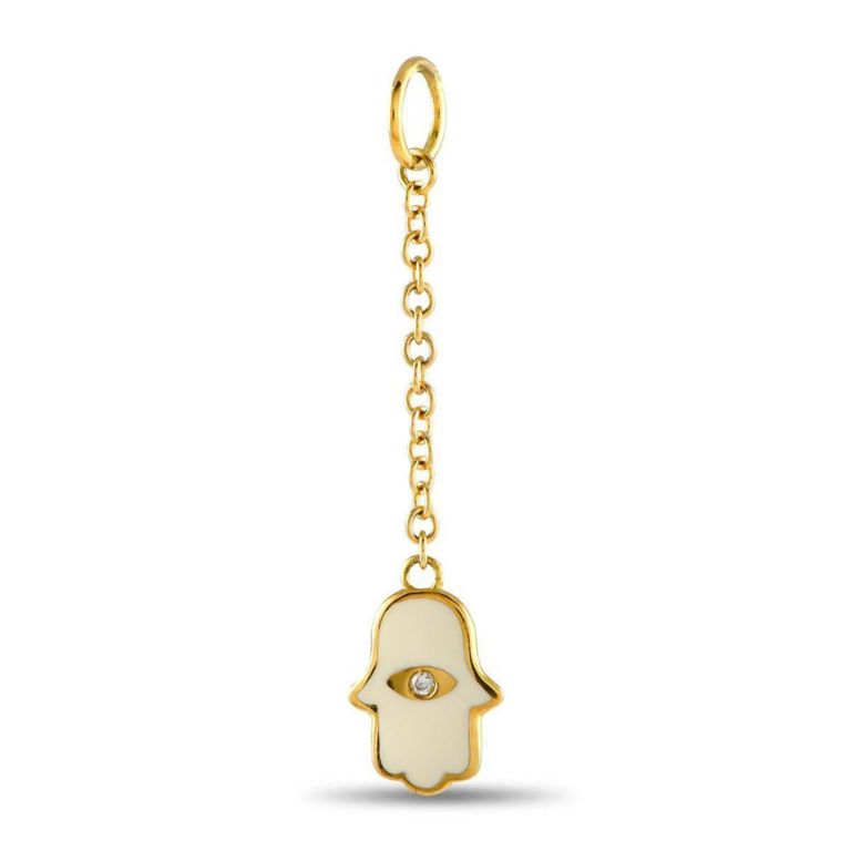 18k yellow gold hamsa pendant