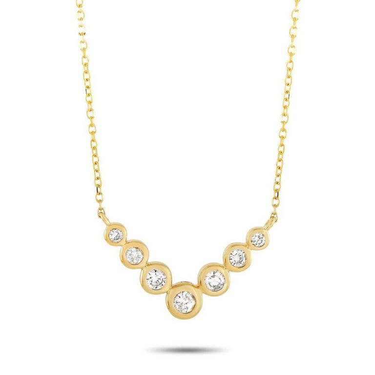 14k yellow gold diamond necklace