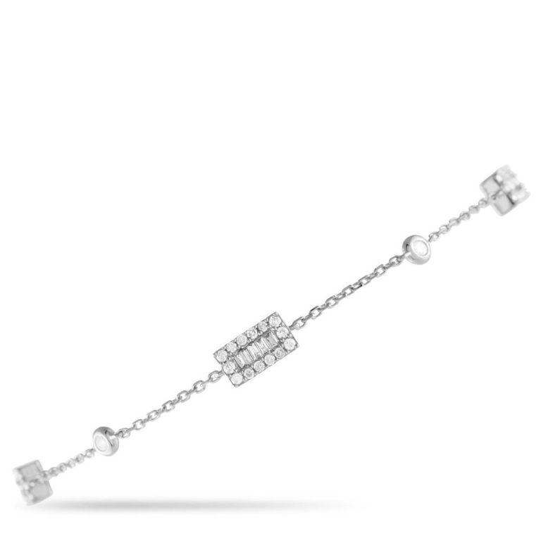 14k white gold diamond bracelet