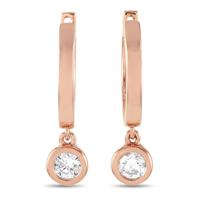 14k rose gold diamond earrings