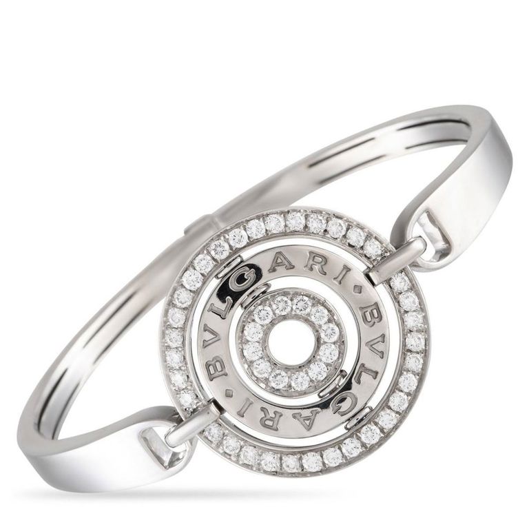 18k white gold bangle diamond bracelet