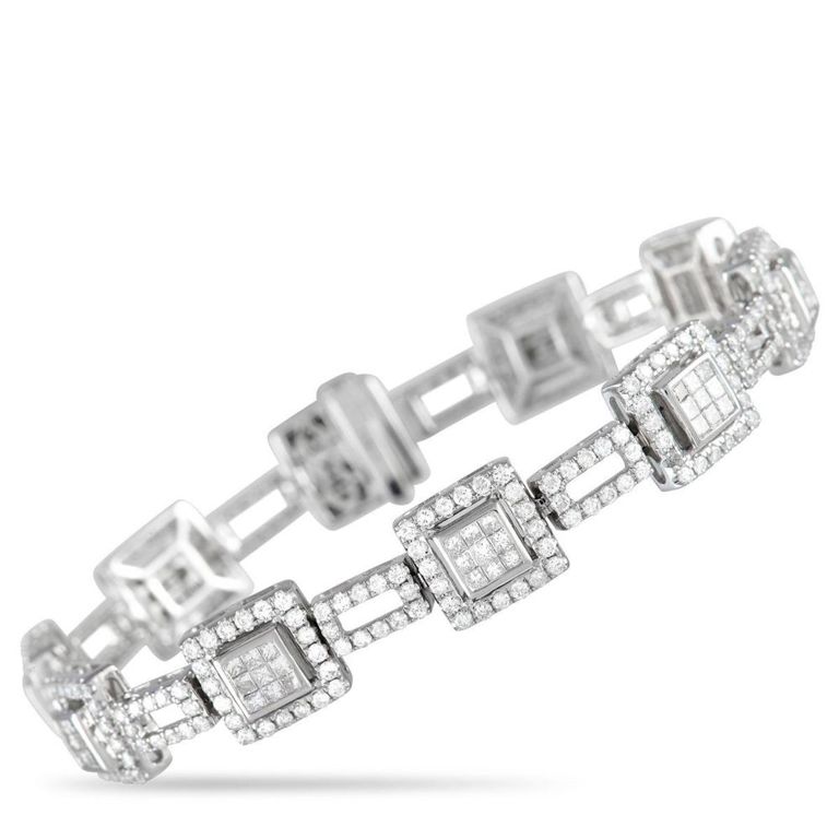 14k white gold diamond bracelet