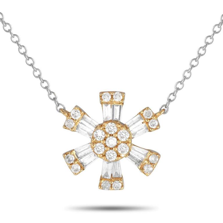 14k yellow gold diamond necklace