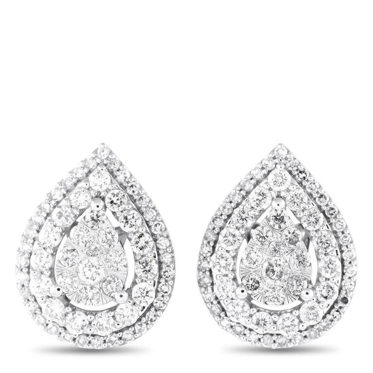 14k white gold diamond earrings