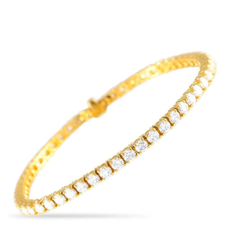 18k yellow gold diamond tennis bracelet
