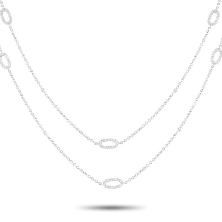 18k white gold diamond necklace