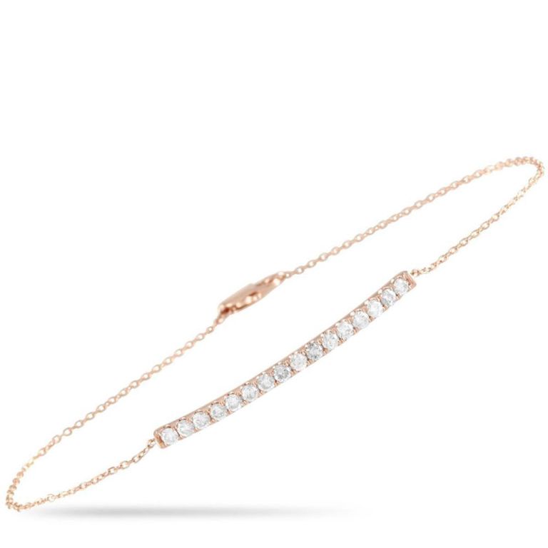 14k rose gold diamond bracelet