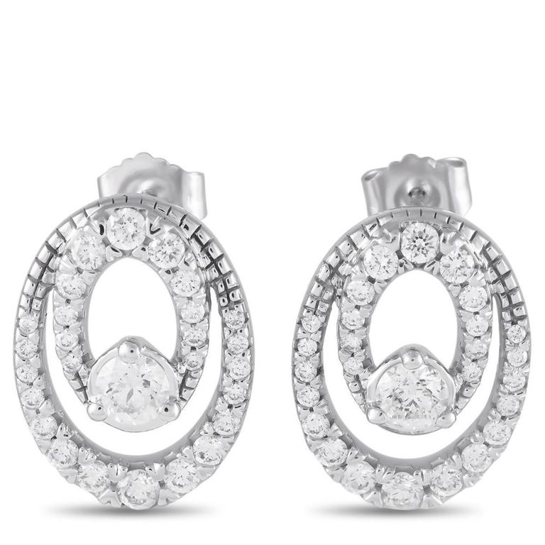 14k white gold diamond earrings