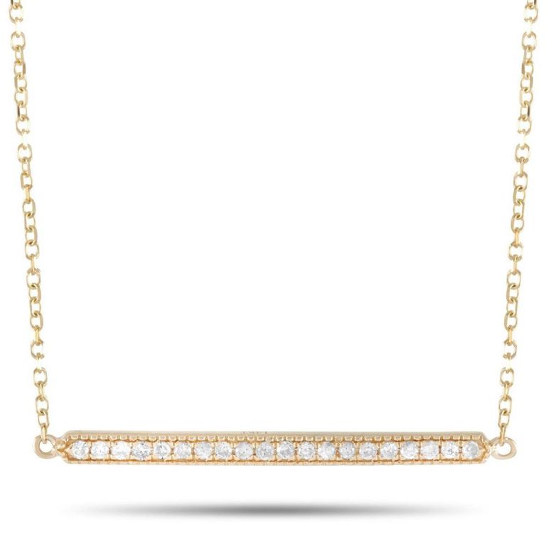 14k yellow gold diamond pendant necklace