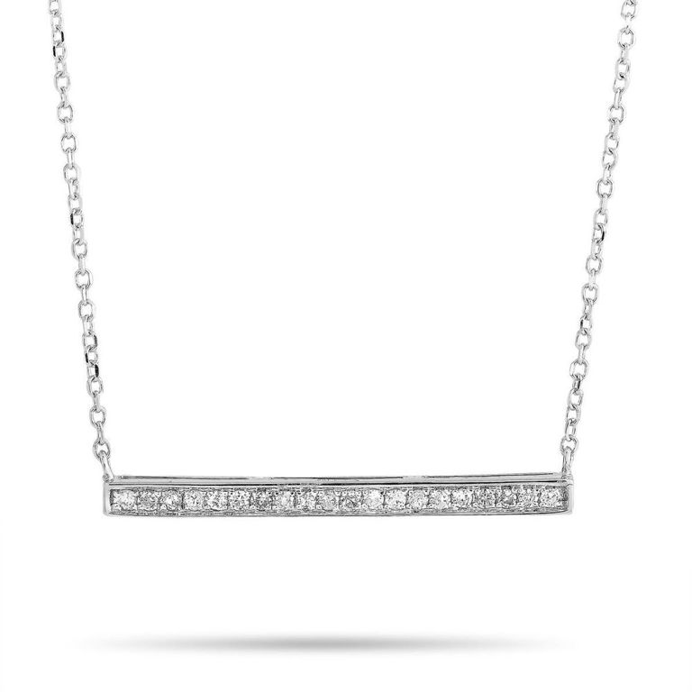 14k white gold diamond pendant necklace