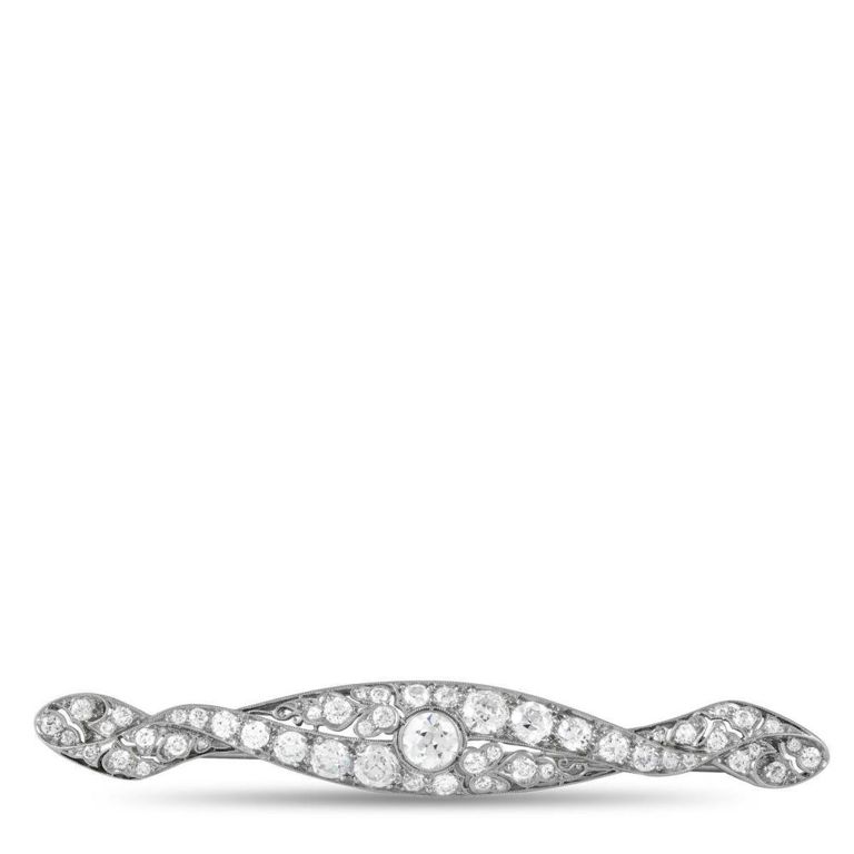 Platinum diamond brooch