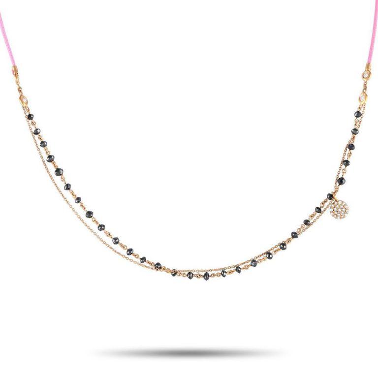 18k rose gold black diamond necklace