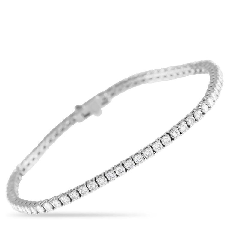18k white gold diamond tennis bracelet