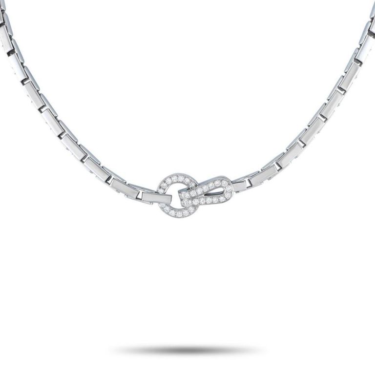 18k white gold diamond necklace