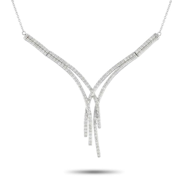 14k white gold diamond necklace