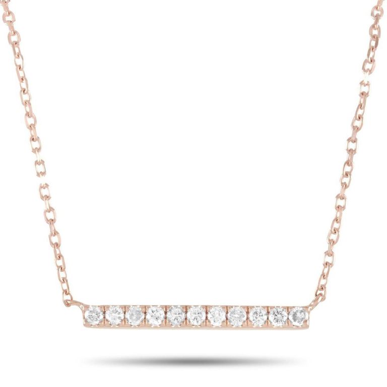 14k rose gold diamond pendant necklace