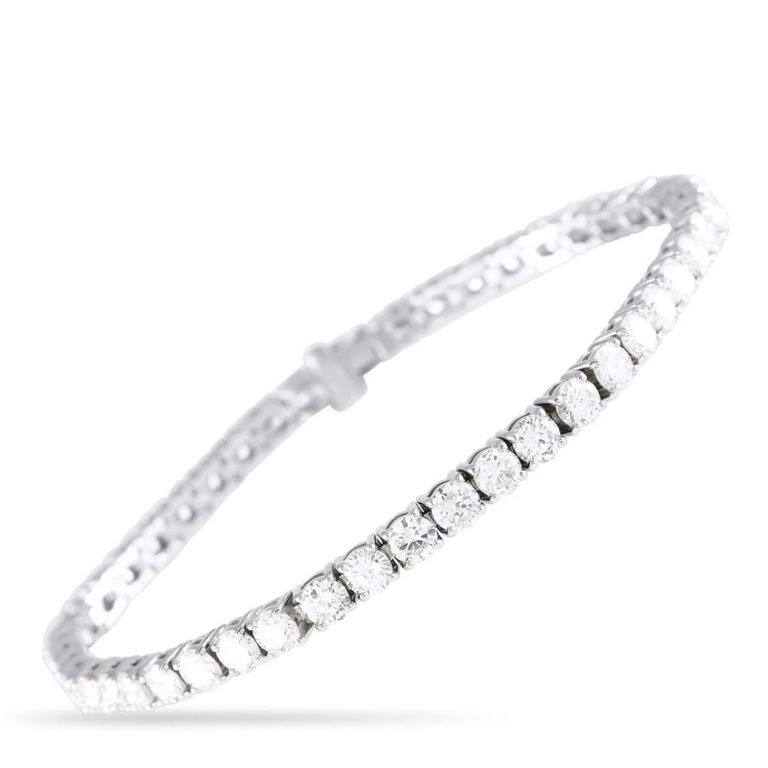 14k white gold diamond tennis bracelet