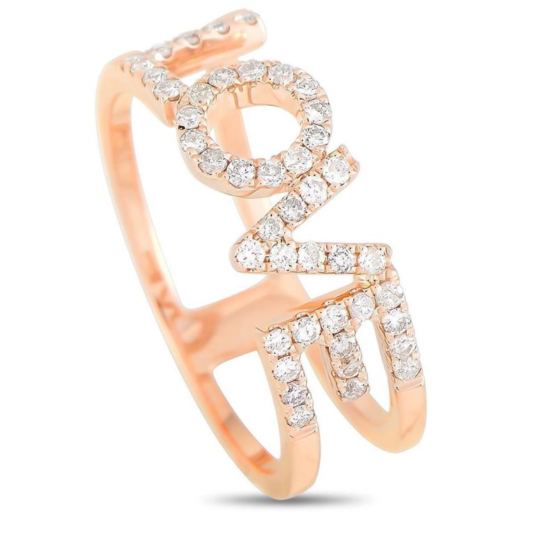 14k rose gold diamond ring