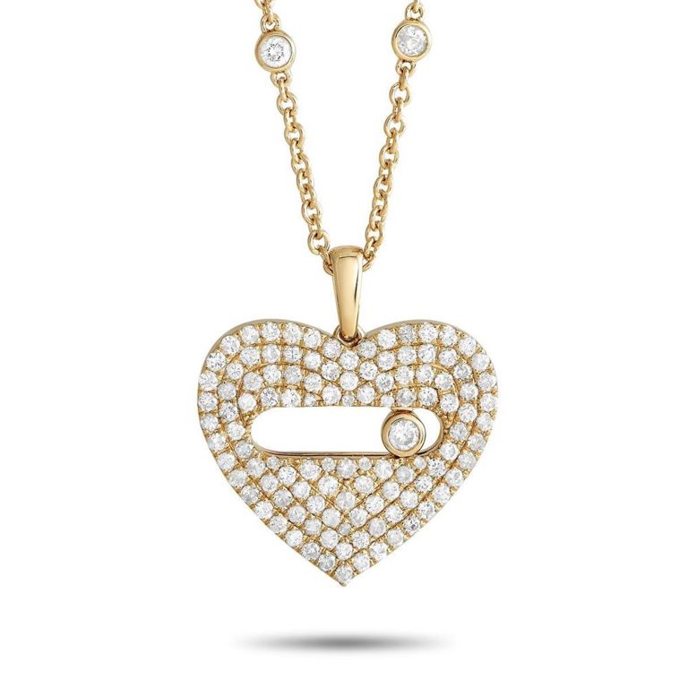 14k yellow gold diamond necklace