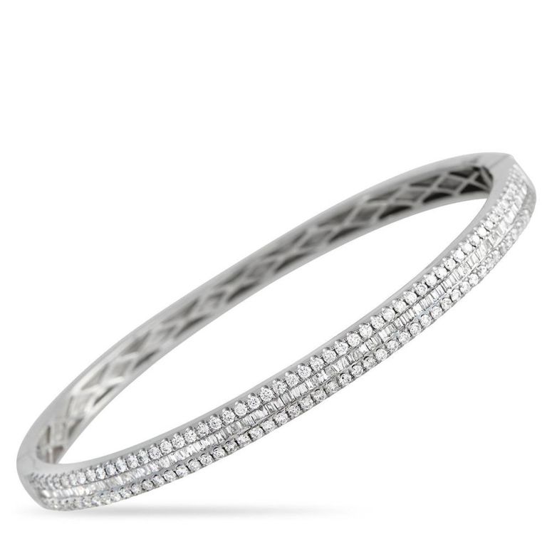 18k white gold diamond bangle bracelet