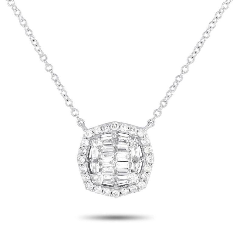 14k white gold diamond necklace