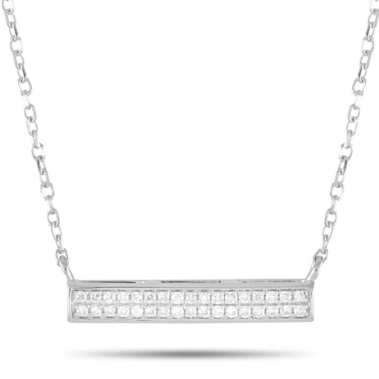 14k white gold diamond pendant necklace