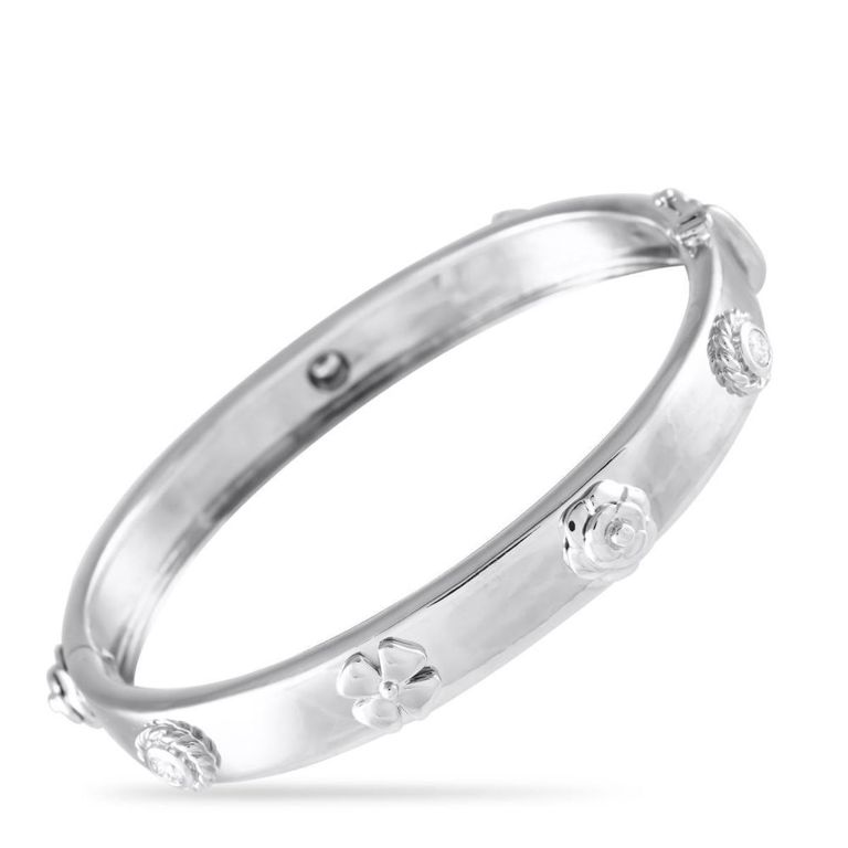 18k white gold diamond bangle bracelet