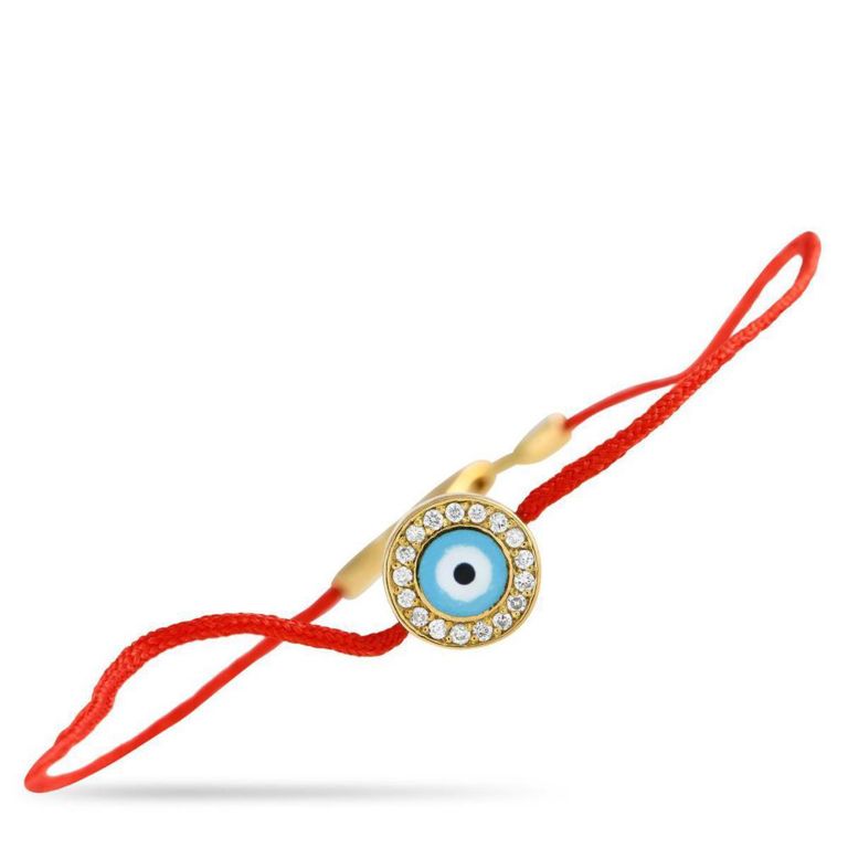 18k yellow gold diamond evil eye bracelet