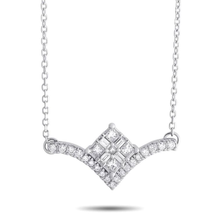 10k white gold diamond necklace