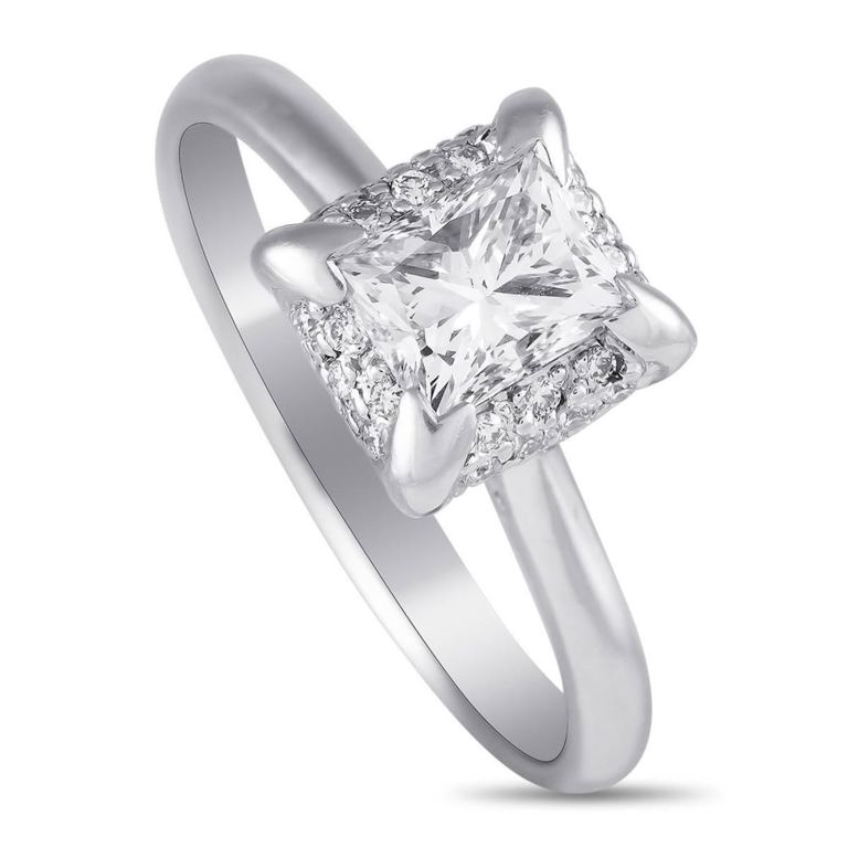 Platinum diamond solitaire ring