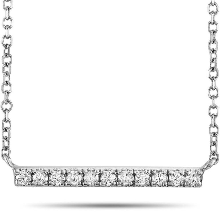 14k white gold diamond pendant necklace