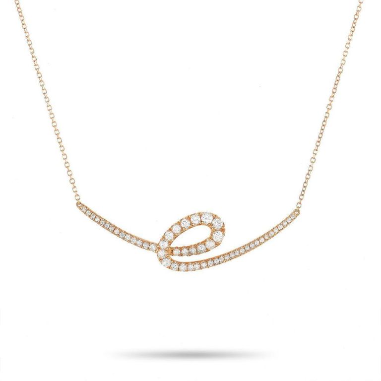 14k rose gold diamond pendant