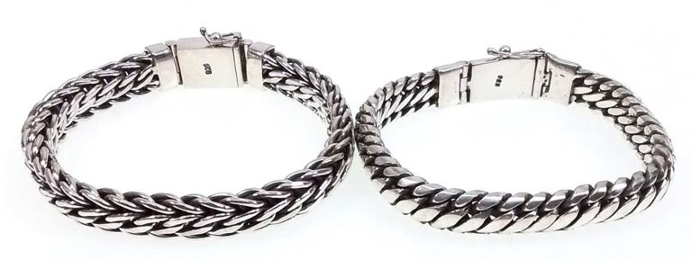Sterling silver snake chain bracelets