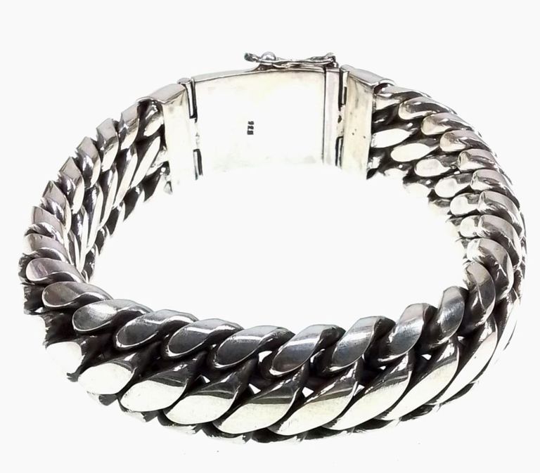 Sterling silver heavy snake chain bracelet